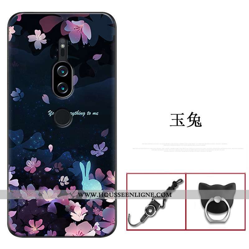 Housse Sony Xperia Xz2 Premium Fluide Doux Silicone Bleu Marin Coque Protection Étui Incassable Bleu
