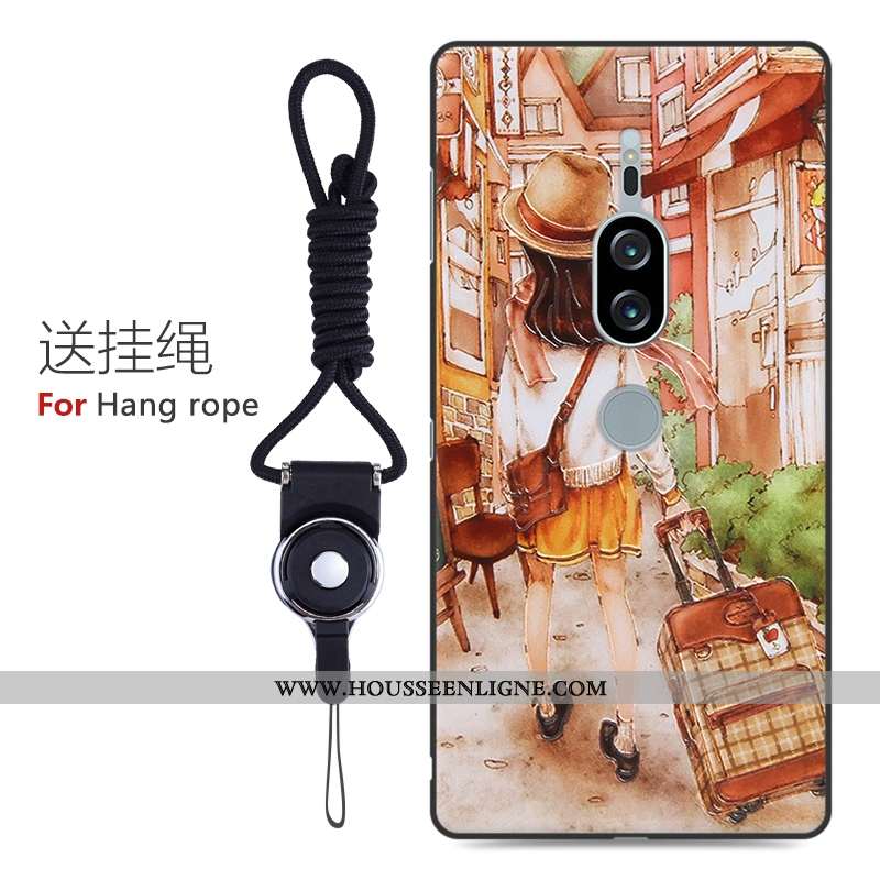 Housse Sony Xperia Xz2 Premium Fluide Doux Silicone Tout Compris Gaufrage Étui Incassable Personnali