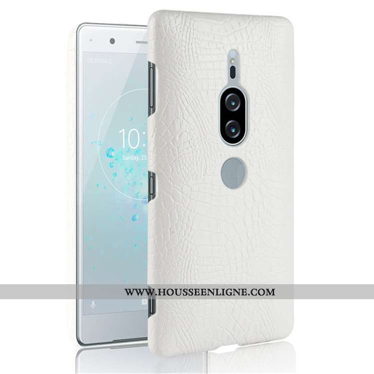 Housse Sony Xperia Xz2 Premium Modèle Fleurie Crocodile Coque Difficile Noir Téléphone Portable