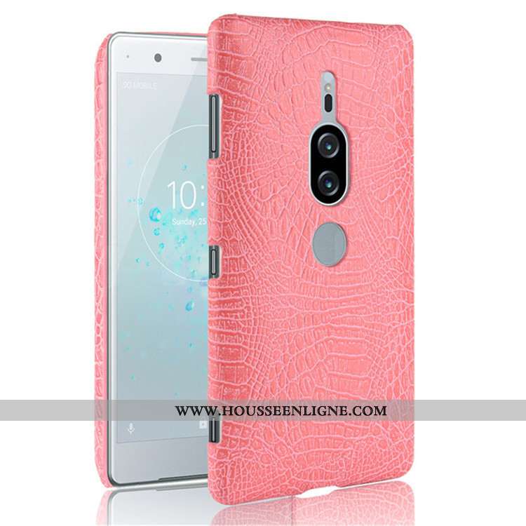 Housse Sony Xperia Xz2 Premium Modèle Fleurie Crocodile Coque Difficile Noir Téléphone Portable