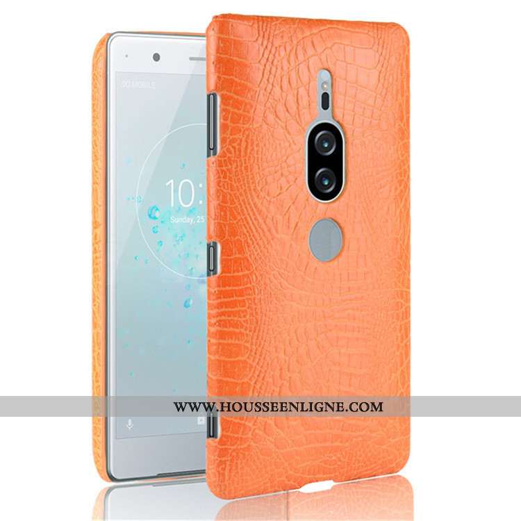 Housse Sony Xperia Xz2 Premium Modèle Fleurie Crocodile Coque Difficile Noir Téléphone Portable