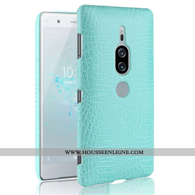 Housse Sony Xperia Xz2 Premium Modèle Fleurie Crocodile Coque Difficile Noir Téléphone Portable
