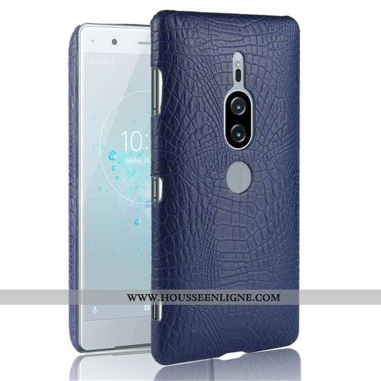 Housse Sony Xperia Xz2 Premium Modèle Fleurie Crocodile Coque Difficile Noir Téléphone Portable