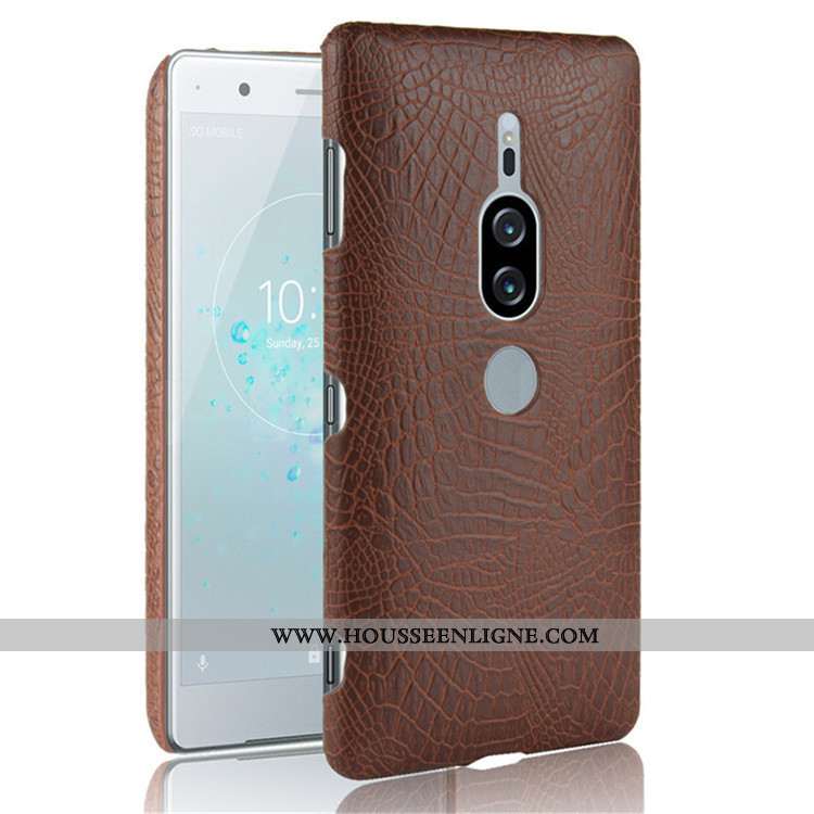 Housse Sony Xperia Xz2 Premium Modèle Fleurie Crocodile Coque Difficile Noir Téléphone Portable