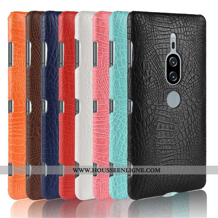 Housse Sony Xperia Xz2 Premium Modèle Fleurie Crocodile Coque Difficile Noir Téléphone Portable