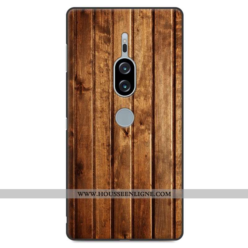 Housse Sony Xperia Xz2 Premium Modèle Fleurie Silicone Gris Personnalité Incassable En Bois Téléphon