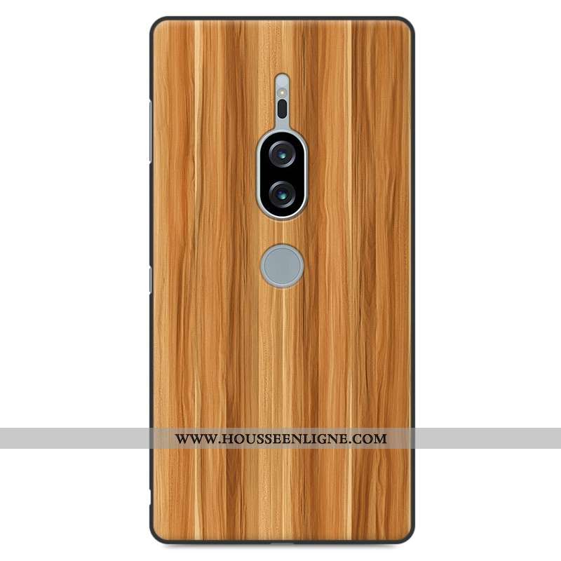 Housse Sony Xperia Xz2 Premium Modèle Fleurie Silicone Gris Personnalité Incassable En Bois Téléphon