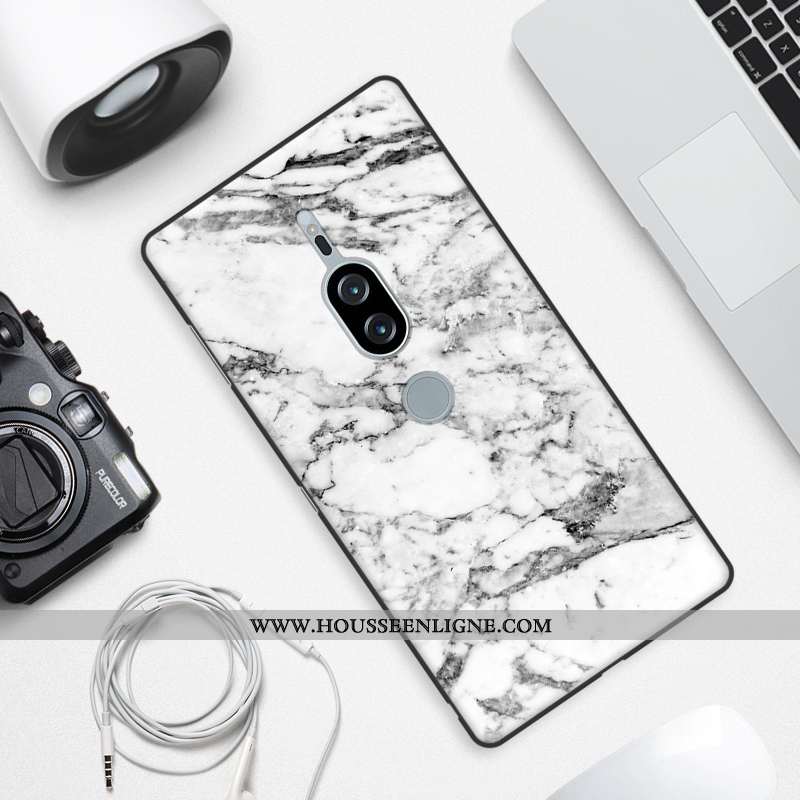 Housse Sony Xperia Xz2 Premium Modèle Fleurie Silicone Gris Personnalité Incassable En Bois Téléphon