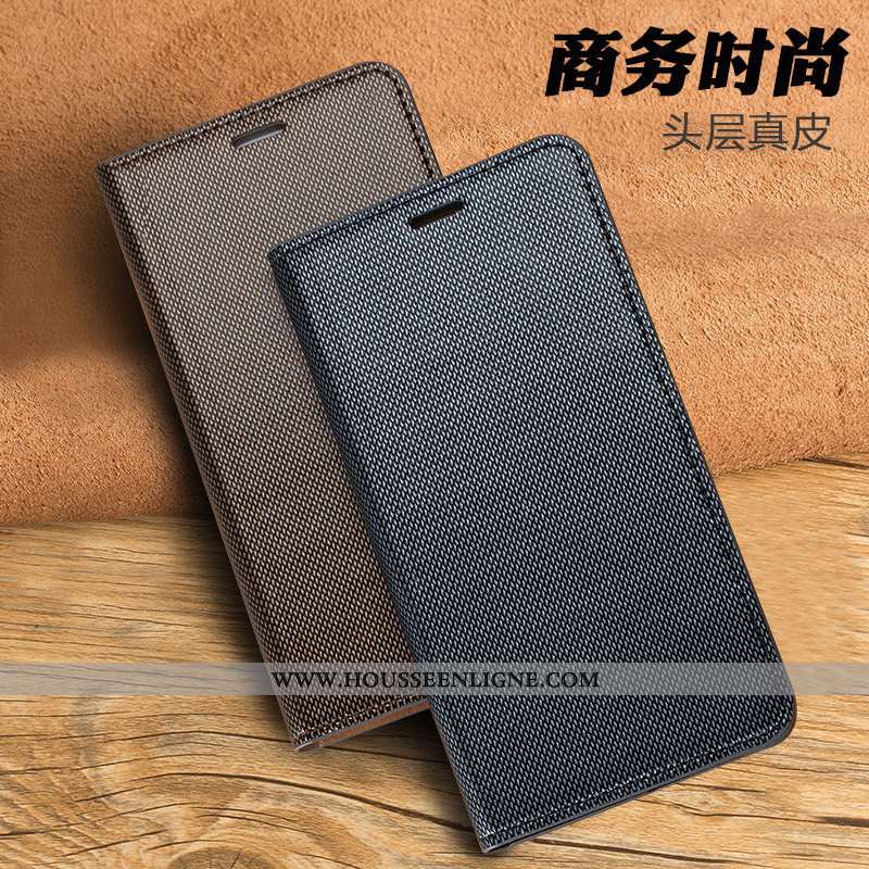 Housse Sony Xperia Xz2 Premium Protection Cuir Véritable Noir Étui Coque Téléphone Portable