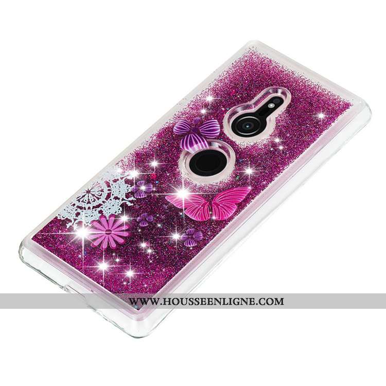 Housse Sony Xperia Xz3 Créatif Dessin Animé Téléphone Portable Coque Quicksand Étui Violet
