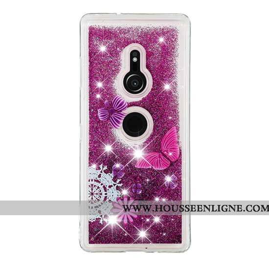Housse Sony Xperia Xz3 Créatif Dessin Animé Téléphone Portable Coque Quicksand Étui Violet
