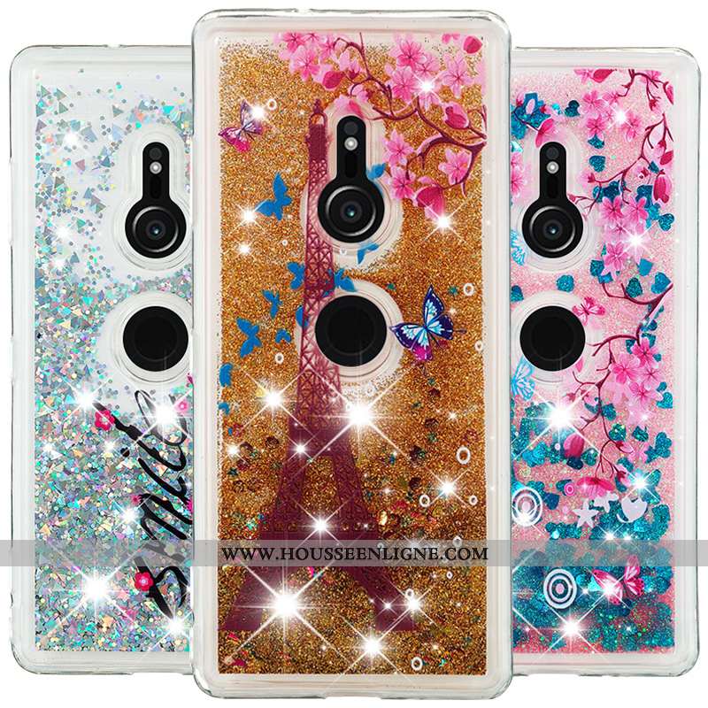 Housse Sony Xperia Xz3 Créatif Dessin Animé Téléphone Portable Coque Quicksand Étui Violet