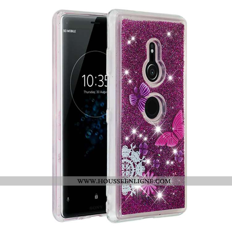 Housse Sony Xperia Xz3 Créatif Dessin Animé Téléphone Portable Coque Quicksand Étui Violet