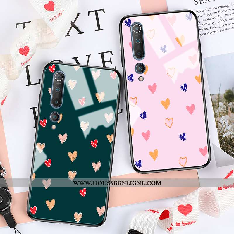 Housse Xiaomi Mi 10 Fluide Doux Silicone Amour Amoureux Personnalité Nouveau Créatif Verte