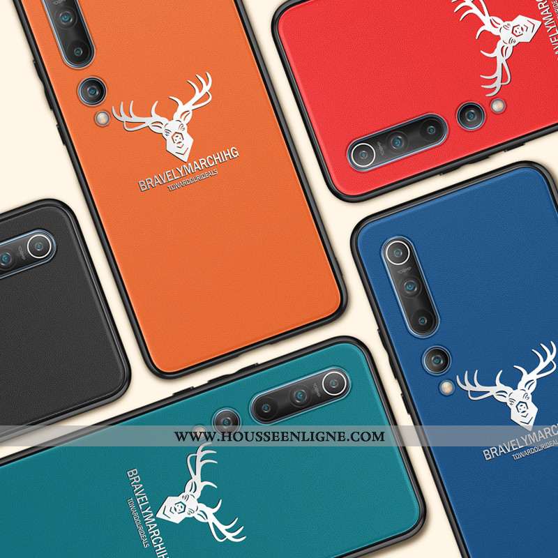 Housse Xiaomi Mi 10 Fluide Doux Silicone Étui Protection Légère Ultra Créatif Orange