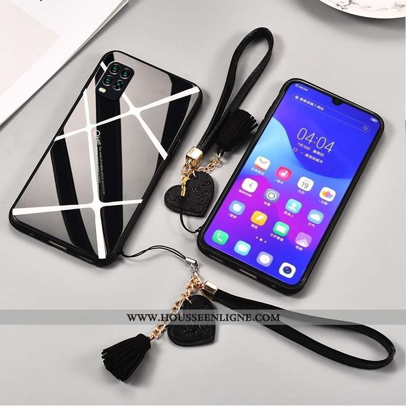 Housse Xiaomi Mi 10 Lite Créatif Charmant Difficile Protection Verre Amoureux Plaid Blanche