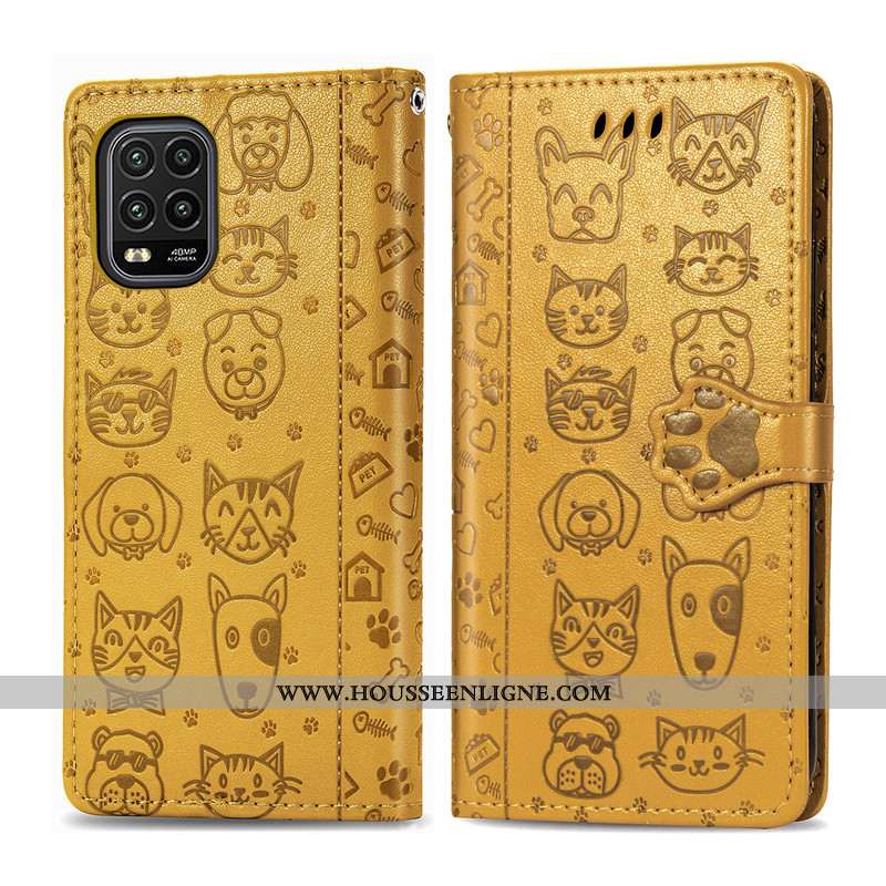 Housse Xiaomi Mi 10 Lite Cuir Protection Téléphone Portable Dessin Animé Étui Ornements Suspendus Ga