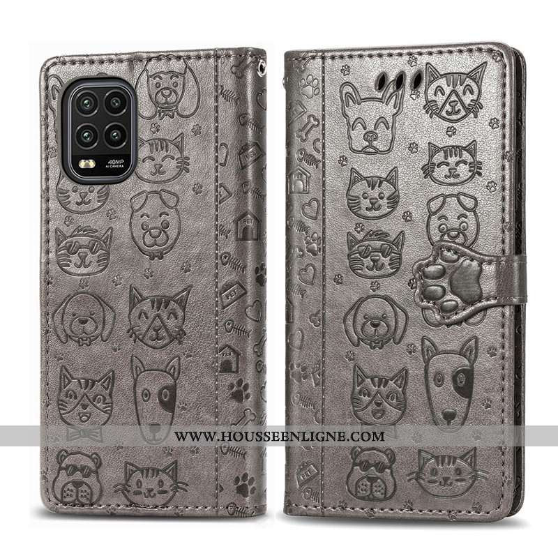 Housse Xiaomi Mi 10 Lite Cuir Protection Téléphone Portable Dessin Animé Étui Ornements Suspendus Ga
