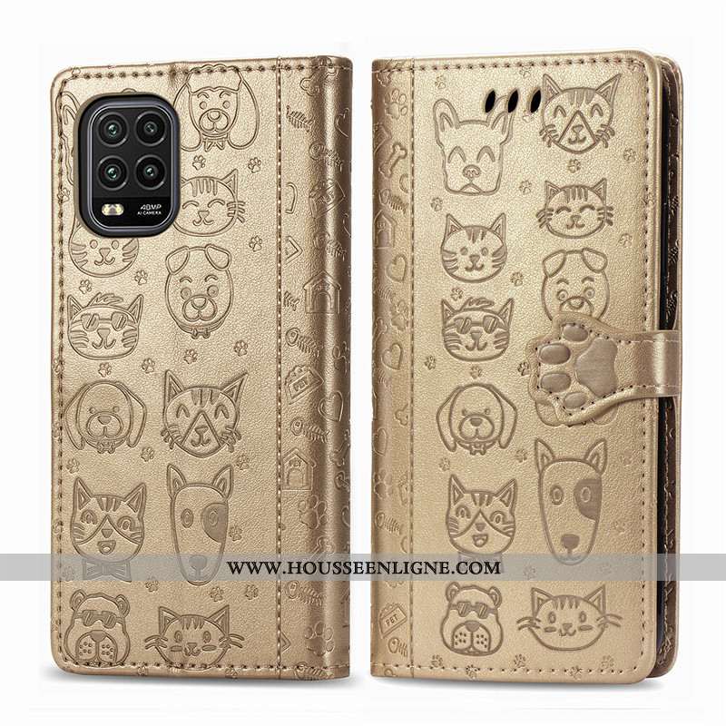 Housse Xiaomi Mi 10 Lite Cuir Protection Téléphone Portable Dessin Animé Étui Ornements Suspendus Ga