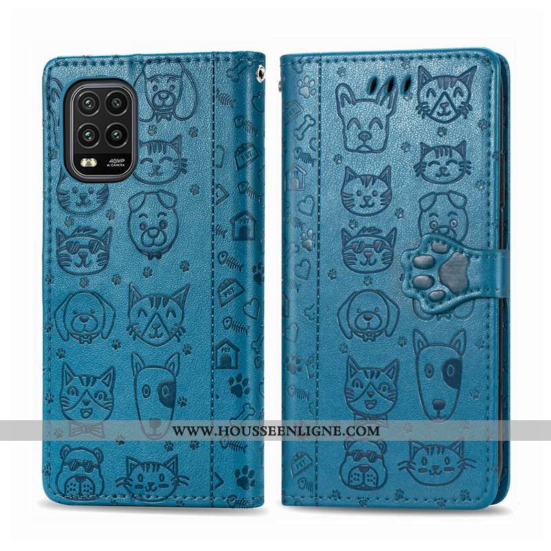 Housse Xiaomi Mi 10 Lite Cuir Protection Téléphone Portable Dessin Animé Étui Ornements Suspendus Ga