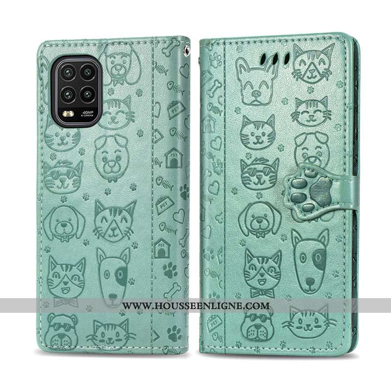 Housse Xiaomi Mi 10 Lite Cuir Protection Téléphone Portable Dessin Animé Étui Ornements Suspendus Ga
