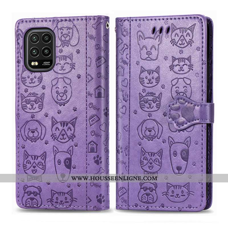 Housse Xiaomi Mi 10 Lite Cuir Protection Téléphone Portable Dessin Animé Étui Ornements Suspendus Ga