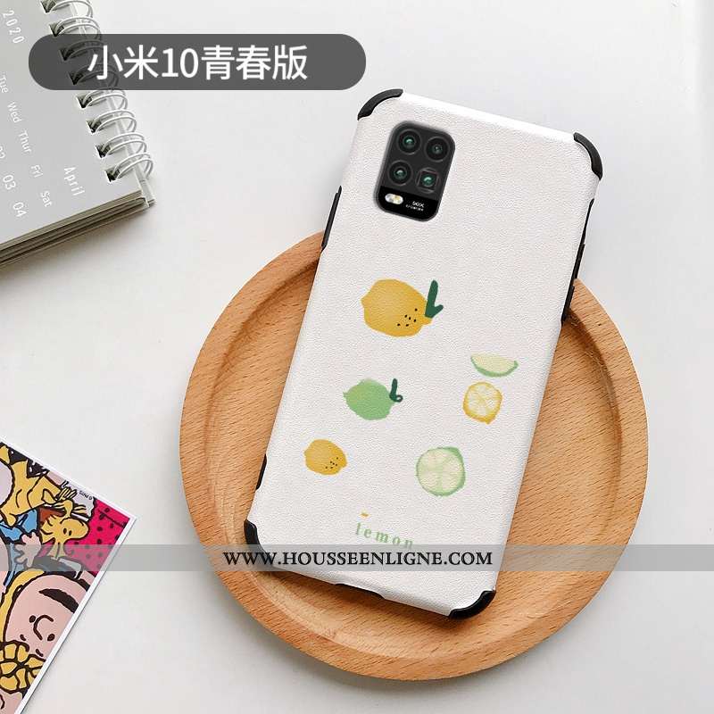 Housse Xiaomi Mi 10 Lite Dessin Animé Charmant Incassable Citron Personnalité Silicone Net Rouge