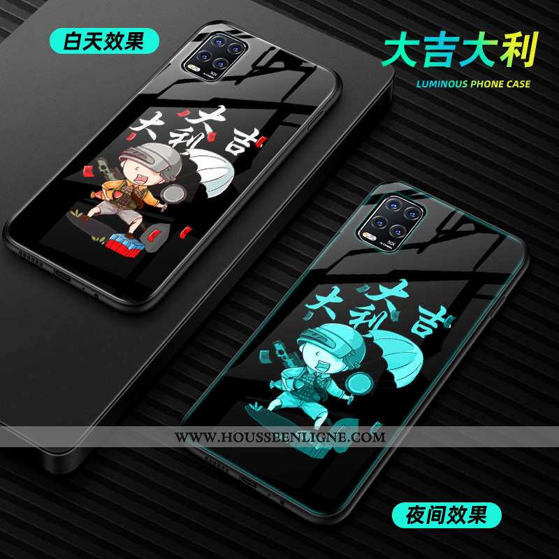 Housse Xiaomi Mi 10 Lite Personnalité Créatif Mode Vert Téléphone Portable Lumineuses Incassable Ver