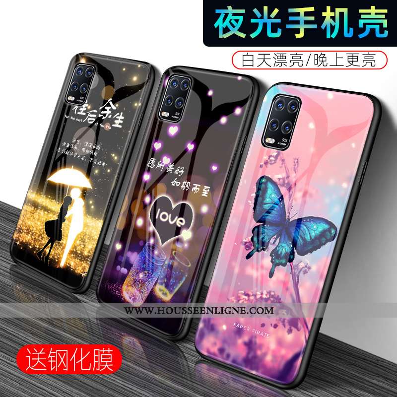 Housse Xiaomi Mi 10 Lite Personnalité Créatif Mode Vert Téléphone Portable Lumineuses Incassable Ver