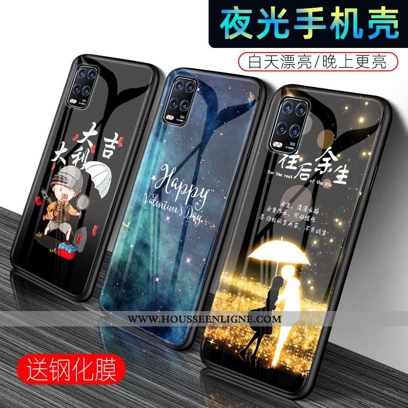 Housse Xiaomi Mi 10 Lite Personnalité Créatif Mode Vert Téléphone Portable Lumineuses Incassable Ver