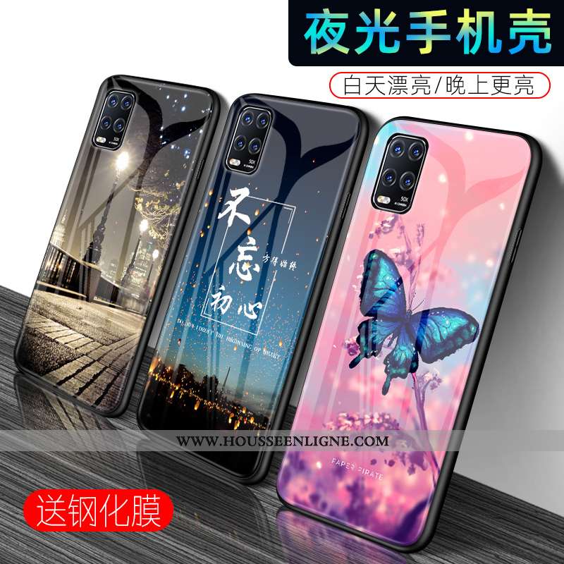 Housse Xiaomi Mi 10 Lite Personnalité Créatif Mode Vert Téléphone Portable Lumineuses Incassable Ver
