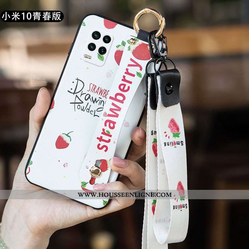 Housse Xiaomi Mi 10 Lite Protection Délavé En Daim Tout Compris Fluide Doux Petit Légère Rose