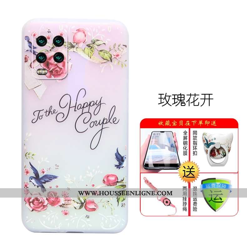 Housse Xiaomi Mi 10 Lite Ultra Tendance Légère Silicone Protection Rose Créatif