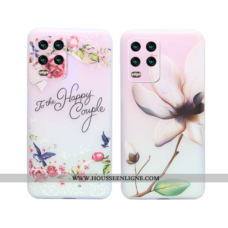 Housse Xiaomi Mi 10 Lite Ultra Tendance Légère Silicone Protection Rose Créatif