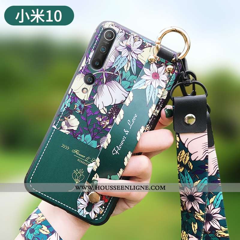 Housse Xiaomi Mi 10 Personnalité Créatif Fleur Petit Protection Net Rouge Fluide Doux