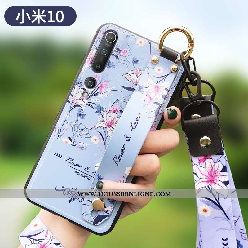 Housse Xiaomi Mi 10 Personnalité Créatif Fleur Petit Protection Net Rouge Fluide Doux