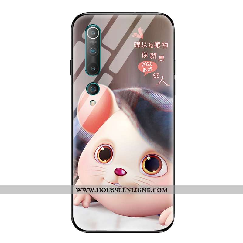Housse Xiaomi Mi 10 Personnalité Créatif Vent Protection Nouveau Coque Petit Rose