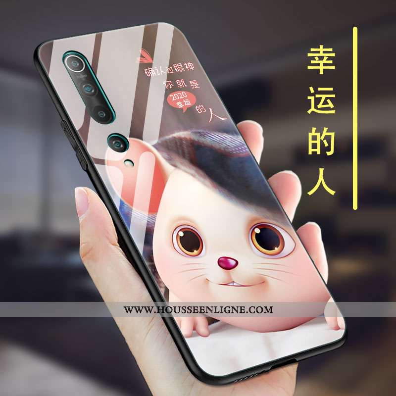 Housse Xiaomi Mi 10 Personnalité Créatif Vent Protection Nouveau Coque Petit Rose