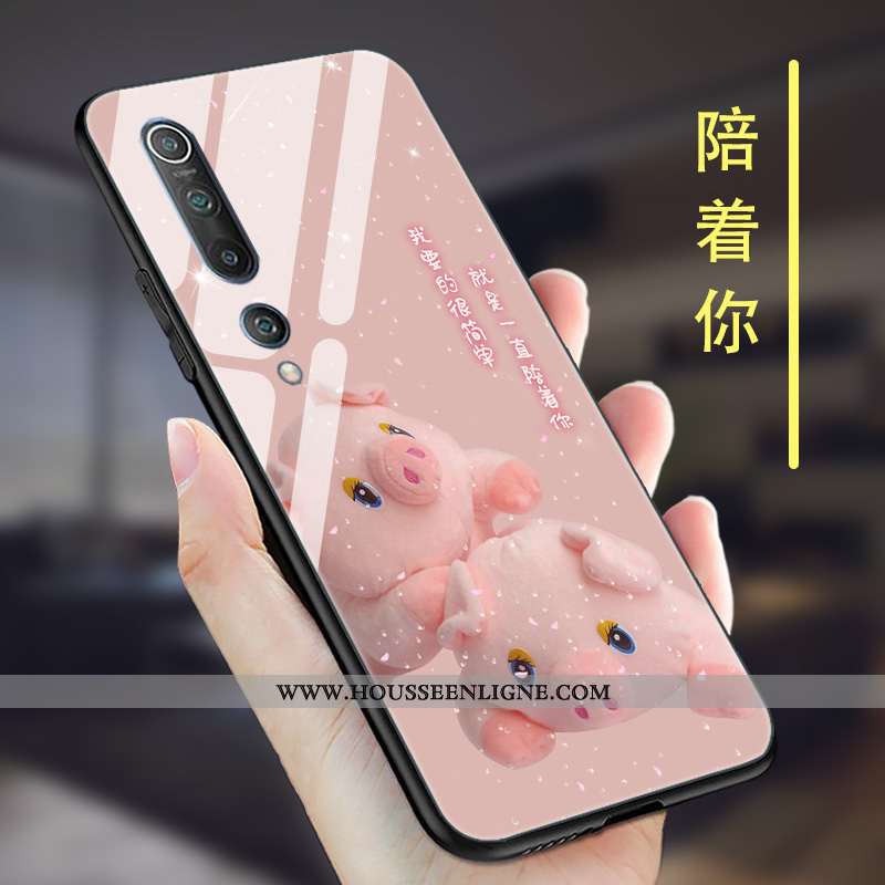 Housse Xiaomi Mi 10 Personnalité Créatif Vent Protection Nouveau Coque Petit Rose