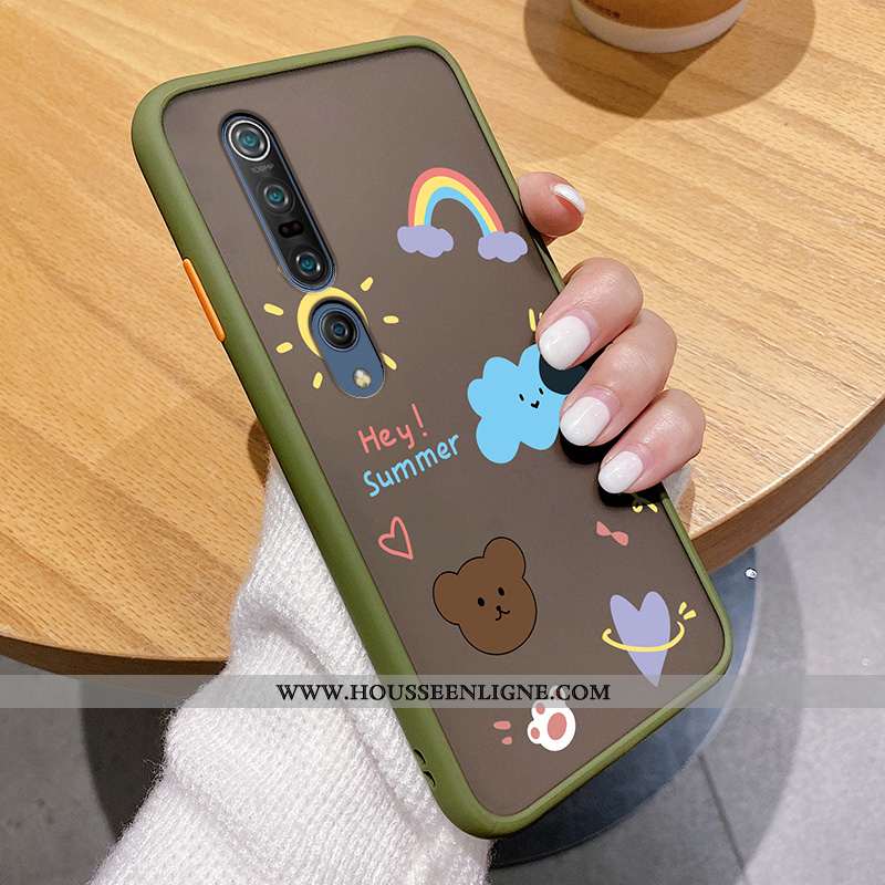 Housse Xiaomi Mi 10 Pro Créatif Charmant Transparent Étui Petit Coque Téléphone Portable Verte