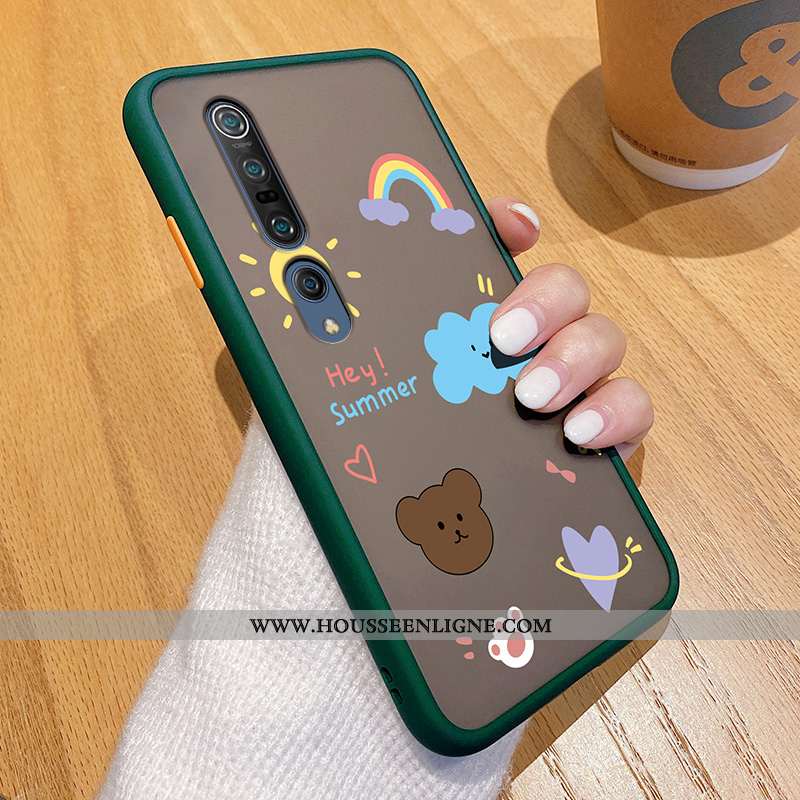 Housse Xiaomi Mi 10 Pro Créatif Charmant Transparent Étui Petit Coque Téléphone Portable Verte