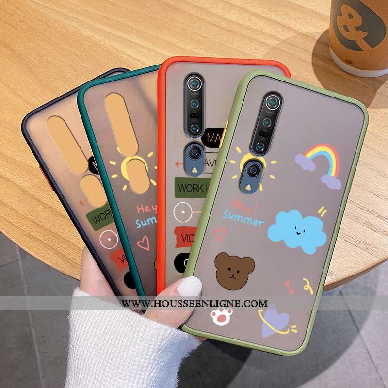 Housse Xiaomi Mi 10 Pro Créatif Charmant Transparent Étui Petit Coque Téléphone Portable Verte