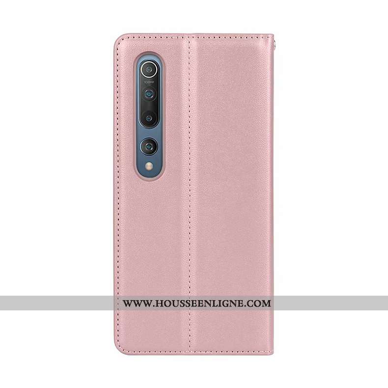 Housse Xiaomi Mi 10 Pro Cuir Véritable Cuir Rouge Protection Téléphone Portable Tout Compris Ornemen