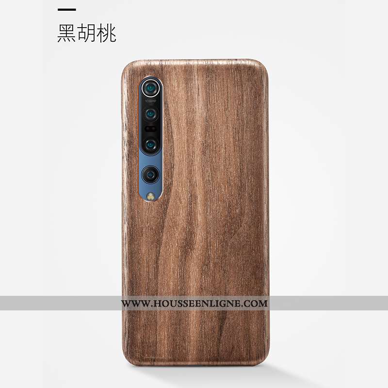 Housse Xiaomi Mi 10 Pro Délavé En Daim Ornements Suspendus Étui Antidérapant Coque Qualité En Bois M