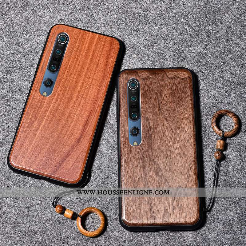 Housse Xiaomi Mi 10 Pro En Bois Modèle Fleurie Antidérapant Jeunesse Fleur Téléphone Portable Coque 