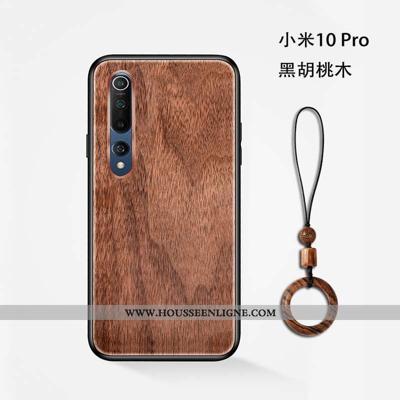 Housse Xiaomi Mi 10 Pro En Bois Modèle Fleurie Antidérapant Jeunesse Fleur Téléphone Portable Coque 