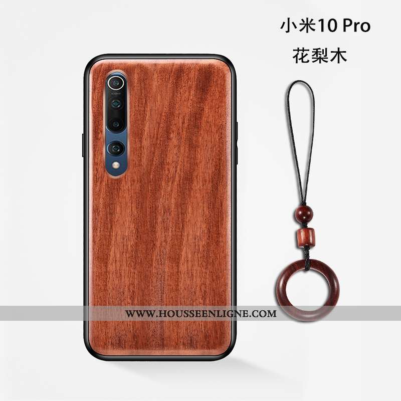 Housse Xiaomi Mi 10 Pro En Bois Modèle Fleurie Antidérapant Jeunesse Fleur Téléphone Portable Coque 