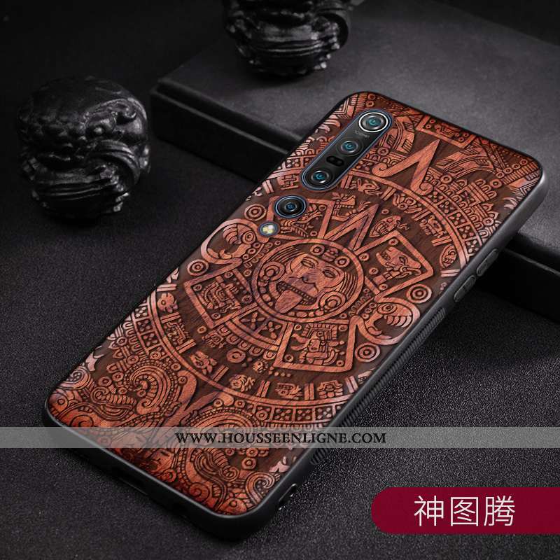 Housse Xiaomi Mi 10 Pro En Bois Modèle Fleurie Antidérapant Jeunesse Fleur Téléphone Portable Coque 