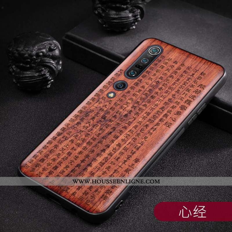 Housse Xiaomi Mi 10 Pro En Bois Modèle Fleurie Antidérapant Jeunesse Fleur Téléphone Portable Coque 
