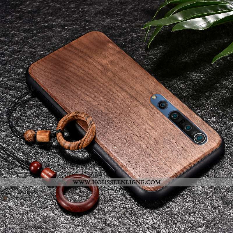 Housse Xiaomi Mi 10 Pro En Bois Modèle Fleurie Antidérapant Jeunesse Fleur Téléphone Portable Coque 